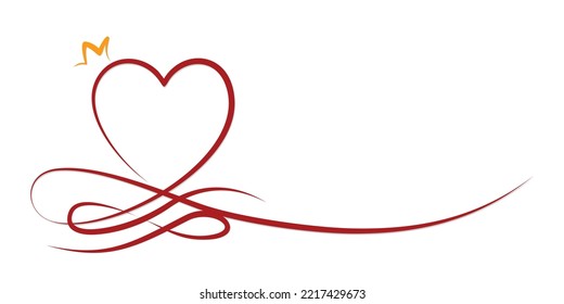 Símbolo del estilizado corazón rojo.