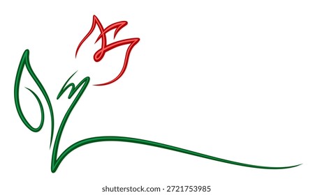 Das Symbol der stilisierten roten Tulpe.
