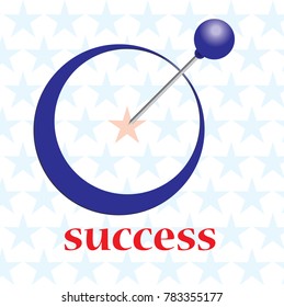 The symbol of success is the pin that falls into the target