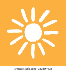Symbol sun in the form children's drawing