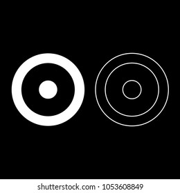 Symbol sun icon set white color