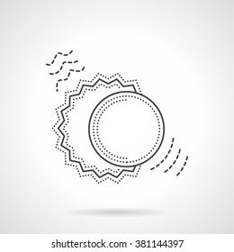 Symbol of sun and moon couple. Astronomy and astrology sign. Solar eclipse. Vector icon flat thin line style. Element for web design, business, mobile app. 