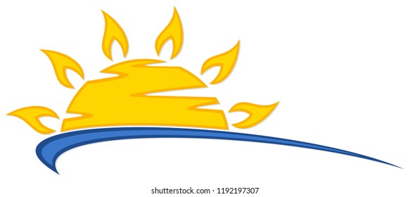 Symbol Sun and Sea. 