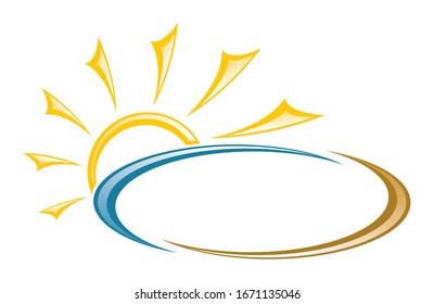 Ein Symbol der Sonne mit Meer.