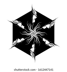 symbol of  sun in the shape of a polygon. the symbol of the goddess vector. tattoo ideas.T- shirt ideas