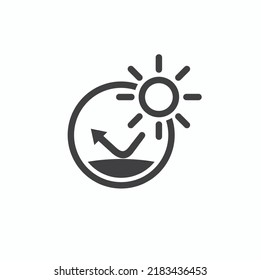 symbol of sunproof, sunproof icon, vector art.