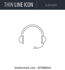 Symbol of Support Thin line Icon of Business. Stroke Pictogram Graphic for Web Design. Quality Outline Vector Symbol Concept. Premium Mono Linear Beautiful Plain Laconic Logo