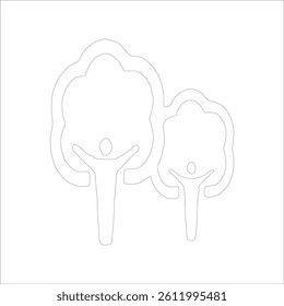 symbol of sustainability of nature trees and humans line