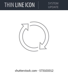 Symbol of System Update. Thin line Icon of Network Technology. Stroke Pictogram Graphic for Web Design. Quality Outline Vector Symbol Concept. Premium Mono Linear Beautiful Plain Laconic Logo