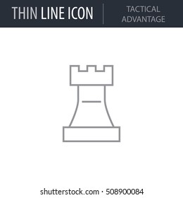 Symbol of Tactical Advantage Thin line Icon of Business. Stroke Pictogram Graphic for Web Design. Quality Outline Vector Symbol Concept. Premium Mono Linear Beautiful Plain Laconic Logo