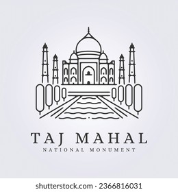 symbol of taj mahal vector icon logo linear illustration outline design