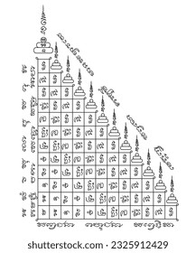 Symbol Talisman,Thai ancient traditional tattoo name in thai language is Yant Tong Maharat.Hindu or Buddhist sign representing path to enlightenment. Yantras Tattoo icon	
