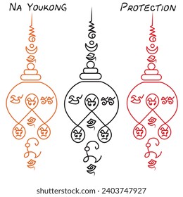 Symbol Talisman,Thai ancient traditional tattoo name in thai language is yant Na Nayoukong.Hindu or Buddhist sign representing path to enlightenment