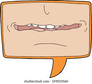 Symbol of talking inside isolated word bubble