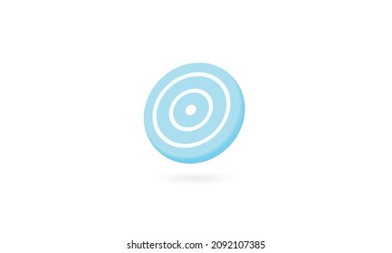 Symbol Target Icon Isolated White Background, 3d Render Illustration