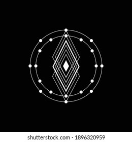 symbol tatto pentagram line art icon