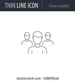 Symbol of Team Leader Thin line Icon of Business. Stroke Pictogram Graphic for Web Design. Quality Outline Vector Symbol Concept. Premium Mono Linear Beautiful Plain Laconic Logo