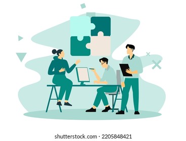 Symbol of teamwork, cooperation, and partnership. Vector isolated background. web banner, mobile website.