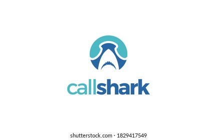 Symbol Telephone With Shark Vector Logo Design Inspiration