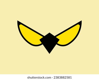 Symbol template bird face shape sharp eyes and beak