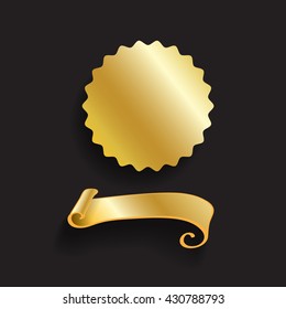 Symbol template. blank space for put detail. gold color. vector file
