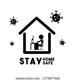 A symbol that tell people to work at home to safe from corona virus(covid-19). 