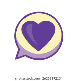 Símbolo de pensamento sobre o amor, reconhecimento da simpatia, aprovação, coração, cor vetor