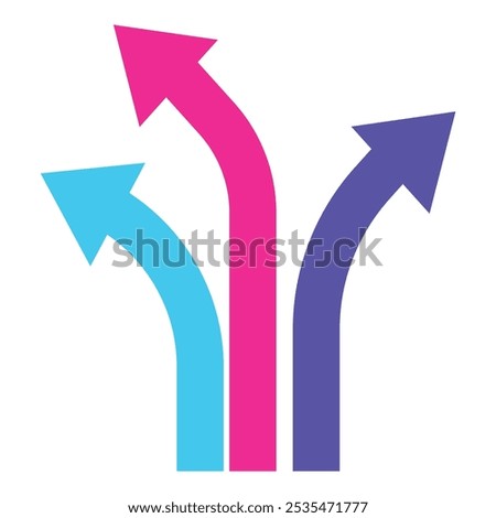 Symbol of three arrows pointing in different directions