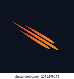 Symbol of three falling meteors with a tail of fire. Can be used as your brand logo