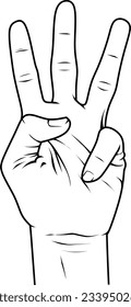 symbol three
 finger for illustration object