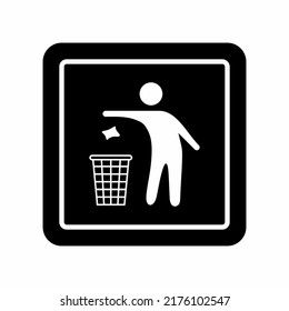 Symbol Throw Trash Icon Vector Illustration