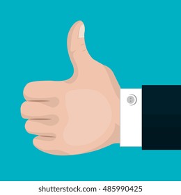 symbol thumb up with suit isolated