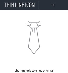 Symbol of Tie. Thin line Icon of Hipster. Stroke Pictogram Graphic for Web Design. Quality Outline Vector Symbol Concept. Premium Mono Linear Beautiful Plain Laconic Logo