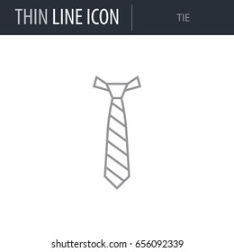 Symbol of Tie. Thin line Icon of Fashion. Stroke Pictogram Graphic for Web Design. Quality Outline Vector Symbol Concept. Premium Mono Linear Beautiful Plain Laconic Logo