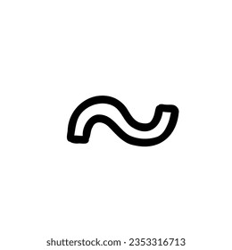 Tipo de letra del contorno de inclinación en forma de burbuja de contorno aislado en fondo blanco. Para tipografía, letra, letras, logo, alfabeto, educación, abc, marca, presentación, cartón.