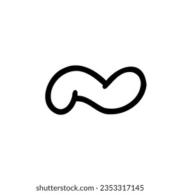 Tipo de letra del contorno de inclinación en forma de burbuja de contorno aislado en fondo blanco. Para marca, tipo de letra, logotipo, abc, presentación, alfabeto, cartón, letras, educación.