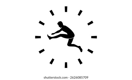 symbol of time , black isolated silhouette