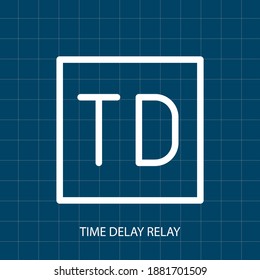 Symbol of Time Delay Relay Vector illustration of Electrical System Control