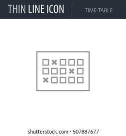 Symbol of Time-table Thin line Icon of Business. Stroke Pictogram Graphic for Web Design. Quality Outline Vector Symbol Concept. Premium Mono Linear Beautiful Plain Laconic Logo