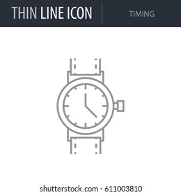 Symbol of Timing. Thin line Icon of Project Planning. Stroke Pictogram Graphic for Web Design. Quality Outline Vector Symbol Concept. Premium Mono Linear Beautiful Plain Laconic Logo