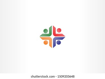symbol of togetherness vector logo design