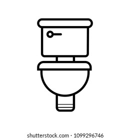 Symbol of Toilet. Thin line Icon of Inear Household Elements. Stroke Pictogram Graphic for Web Design. Quality Outline Vector Symbol Concept. Premium Mono Linear Beautiful Plain Laconic Logo
