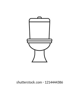 Symbol of Toilet. Thin line Icon of Inear Household Elements. Stroke Pictogram Graphic for Web Design. Quality Outline Vector Symbol Concept. Premium Mono Linear Beautiful Plain.