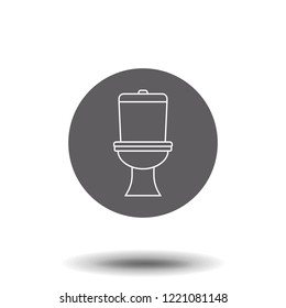 Symbol of Toilet. Thin line Icon of Inear Household Elements. Stroke Pictogram Graphic for Web Design. Quality Outline Vector Symbol Concept. Premium Mono Linear Beautiful Plain.