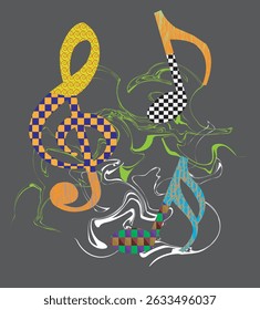 symbol tone image with colorful pattern