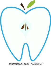 Symbol of a tooth in the form of an apple.