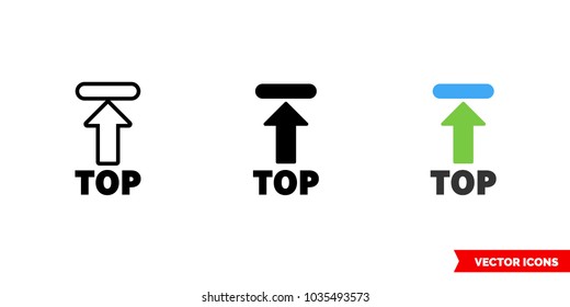 Symbol top icon of 3 types: color, black and white, outline. Isolated vector sign symbol.