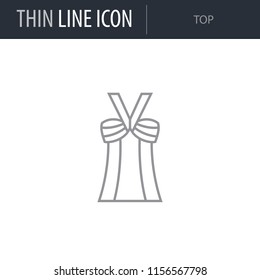 Symbol of Top. Thin line Icon of Fashion. Stroke Pictogram Graphic for Web Design. Quality Outline Vector Symbol Concept. Premium Mono Linear Beautiful Plain Laconic Logo