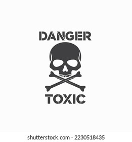 symbol of toxic, skull, danger icon, vector art.