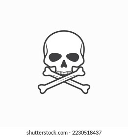 symbol of toxic, skull, danger icon, vector art.